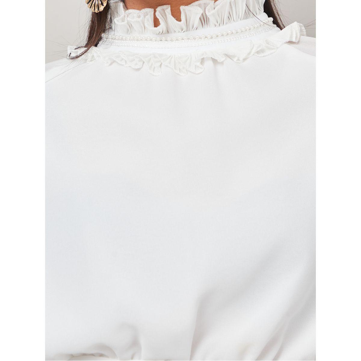 Styli High Neck Pleat Waistband Detail Blouse-women-clothing-shirtsandblouses-blouses-image-4