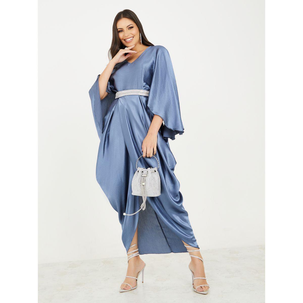 Styli Limited Cape Sleeves Cowl Drape Maxi Dress-women-clothing-dresses-image-1