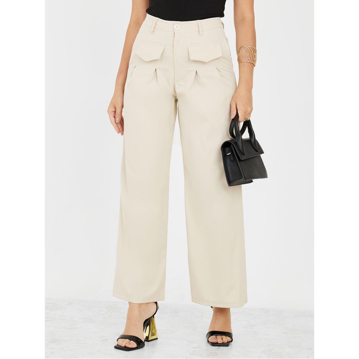 بنطال واسعة الأرجل بياقة عالية-women-clothing-bottoms-trousers-image-1