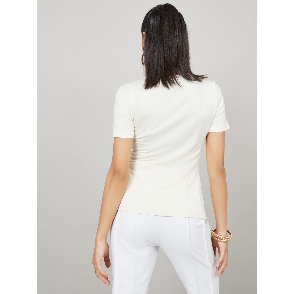Styli Beaded Neck Trim Fitted Scoop Neck T-Shirt-women-clothing-tshirts-image-6