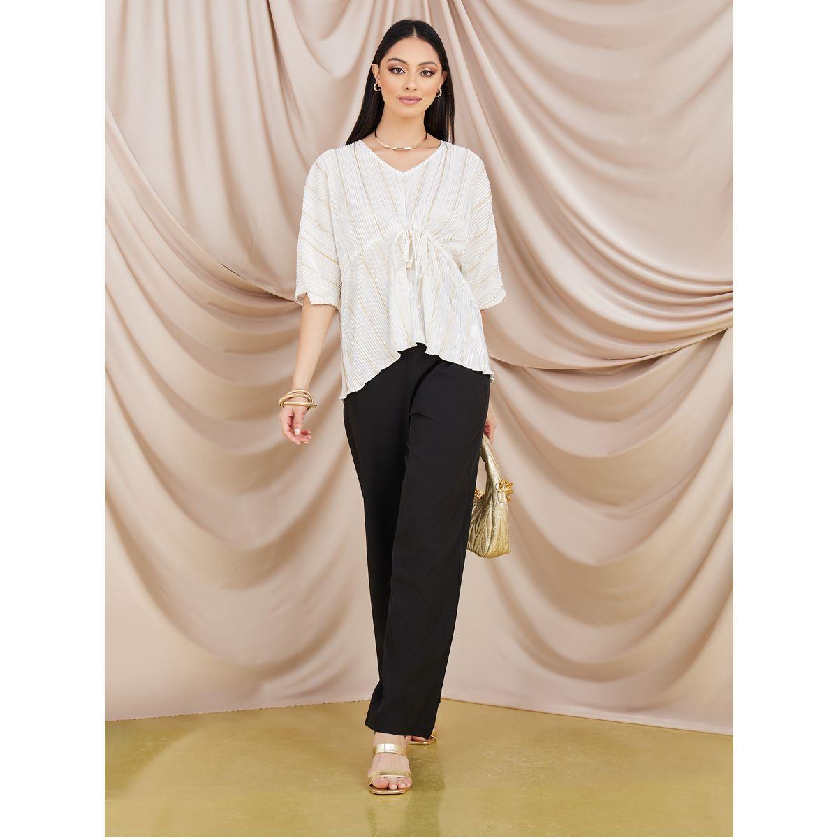 بلوزة بليسيه بخصر قابل للتعديل-women-clothing-shirtsandblouses-blouses-image-2