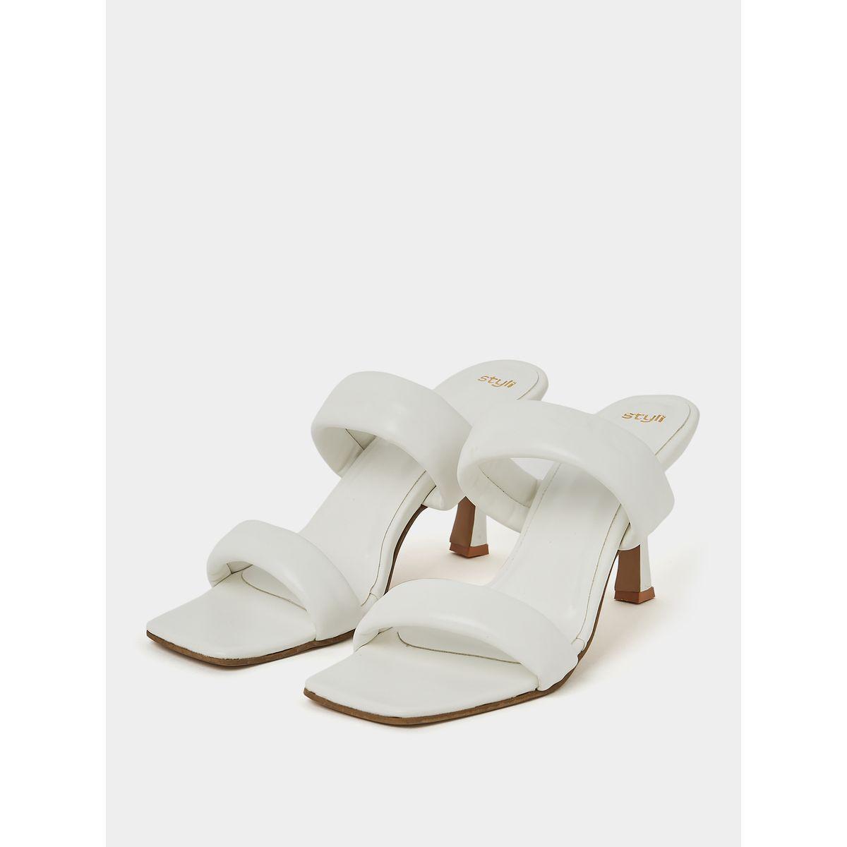 Styli Quilted Double Strap Mid Heel Sandals-women-shoes-heels-image-3