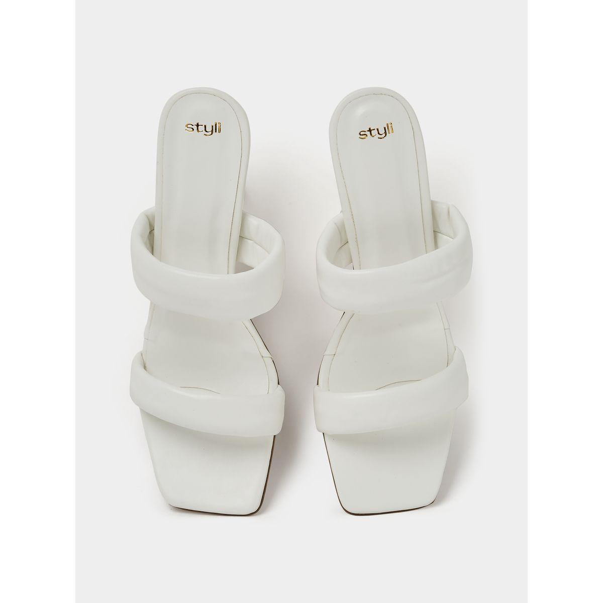 Styli Quilted Double Strap Mid Heel Sandals-women-shoes-heels-image-6