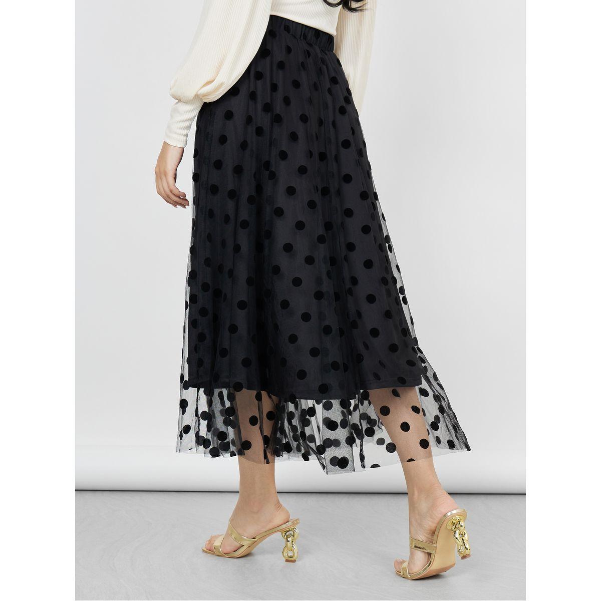 Styli Flocked Mesh Insert Maxi Skirt-women-clothing-bottoms-skirts-image-4