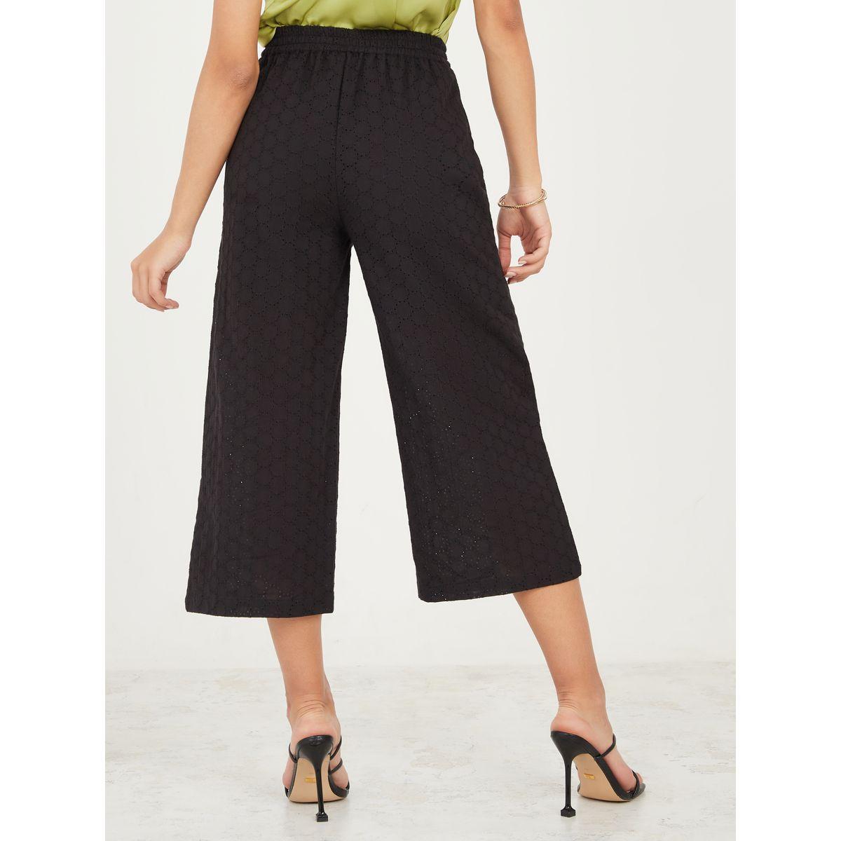 Styli Schiffli Wide Leg Culottes with Drawstring-women-clothing-bottoms-trousers-image-4