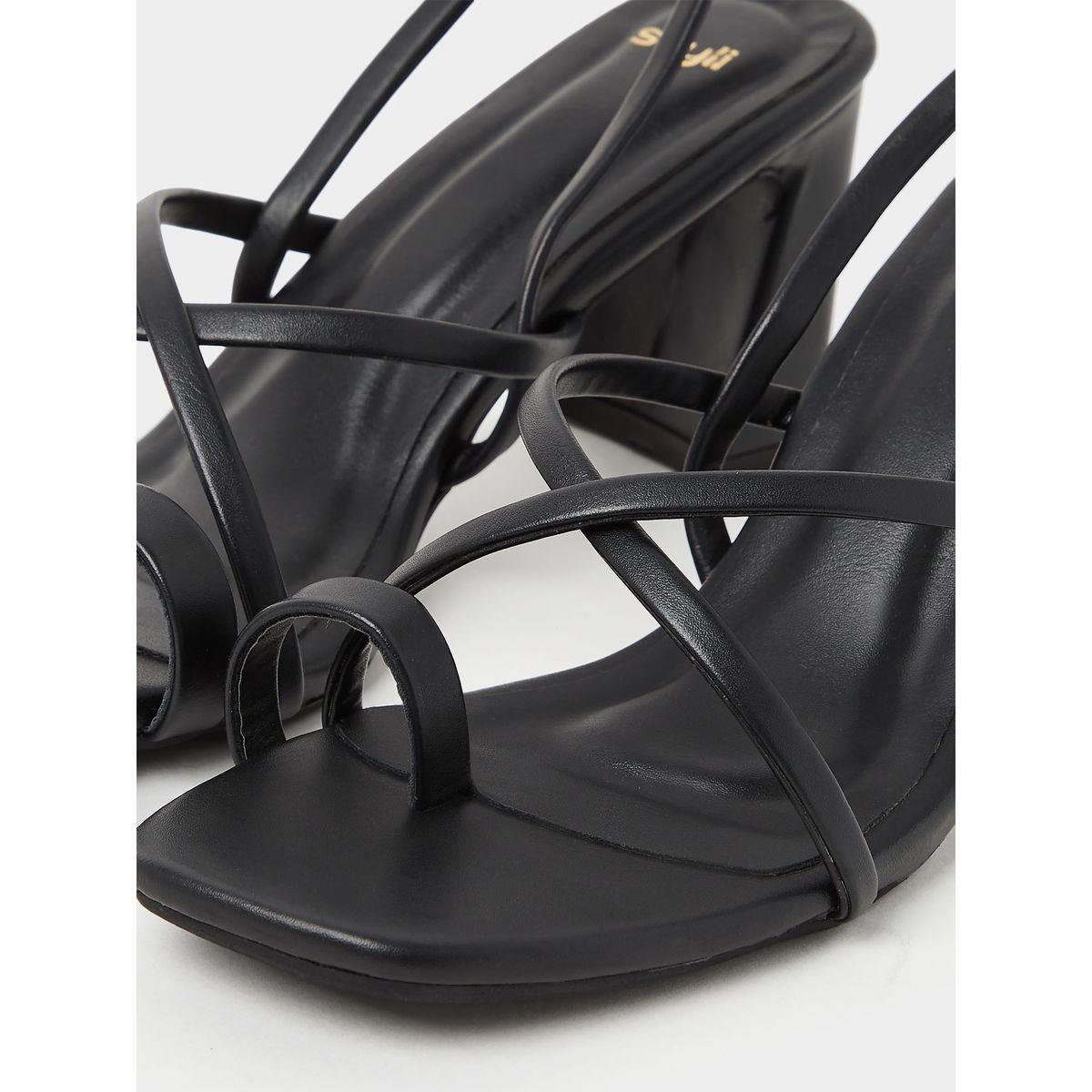Styli Toe-Post Ankle Strap Flared Heel Sandals-women-shoes-heels-image-4