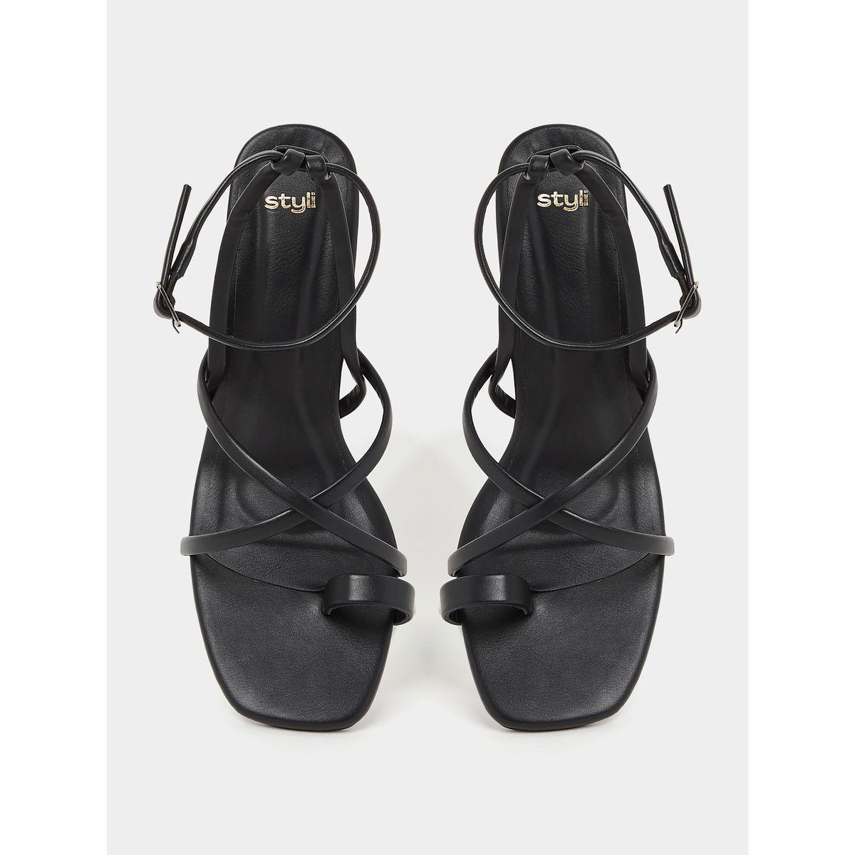Styli Toe-Post Ankle Strap Flared Heel Sandals-women-shoes-heels-image-6
