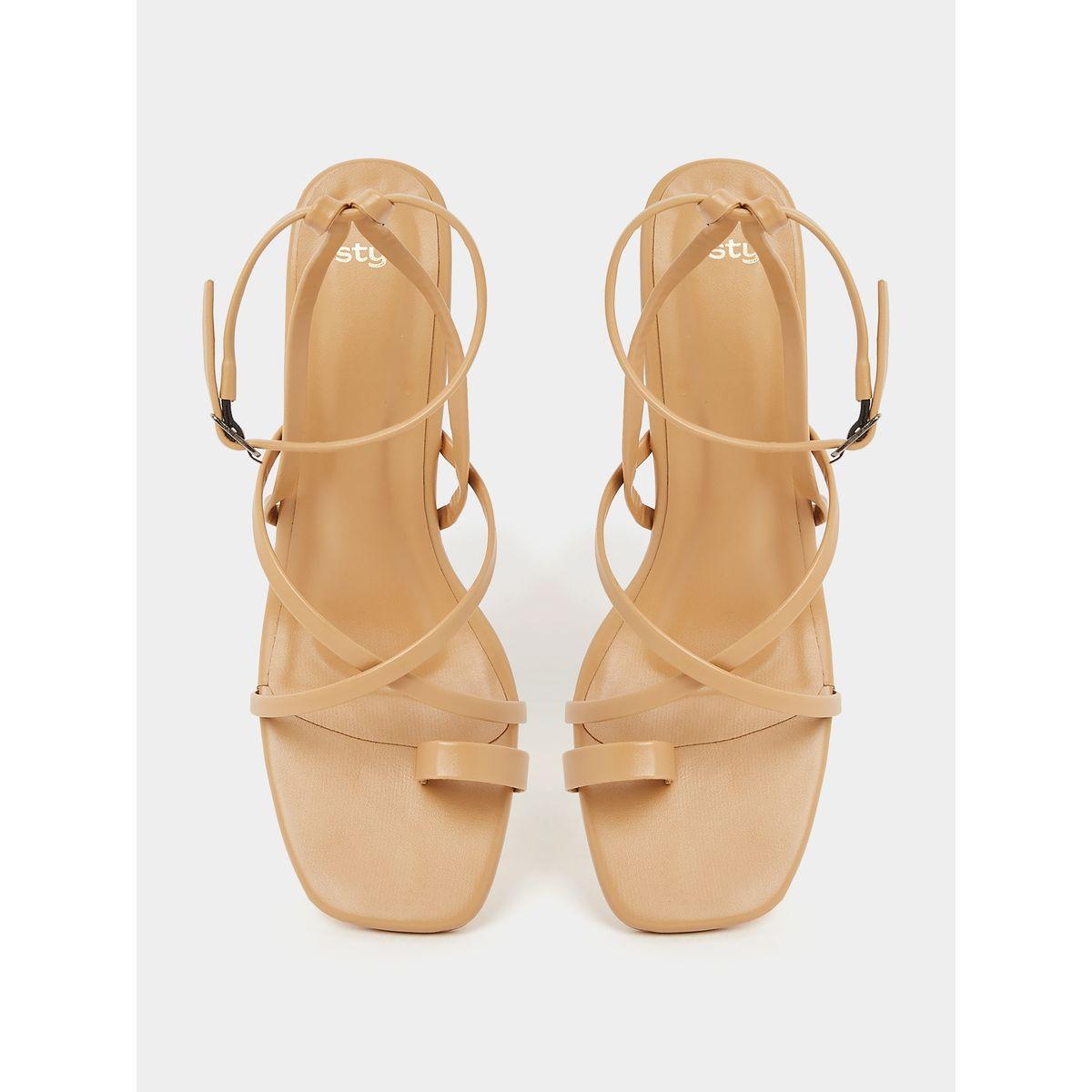 Styli Ankle Strap Flared Heel Sandals-women-shoes-heels-image-6