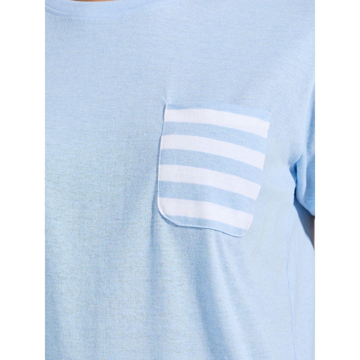 Styli Unwind Cotton Striped Pocket T-Shirt & Pyjama Set-women-clothing-nightwear-pyjamas-longsets-image-4