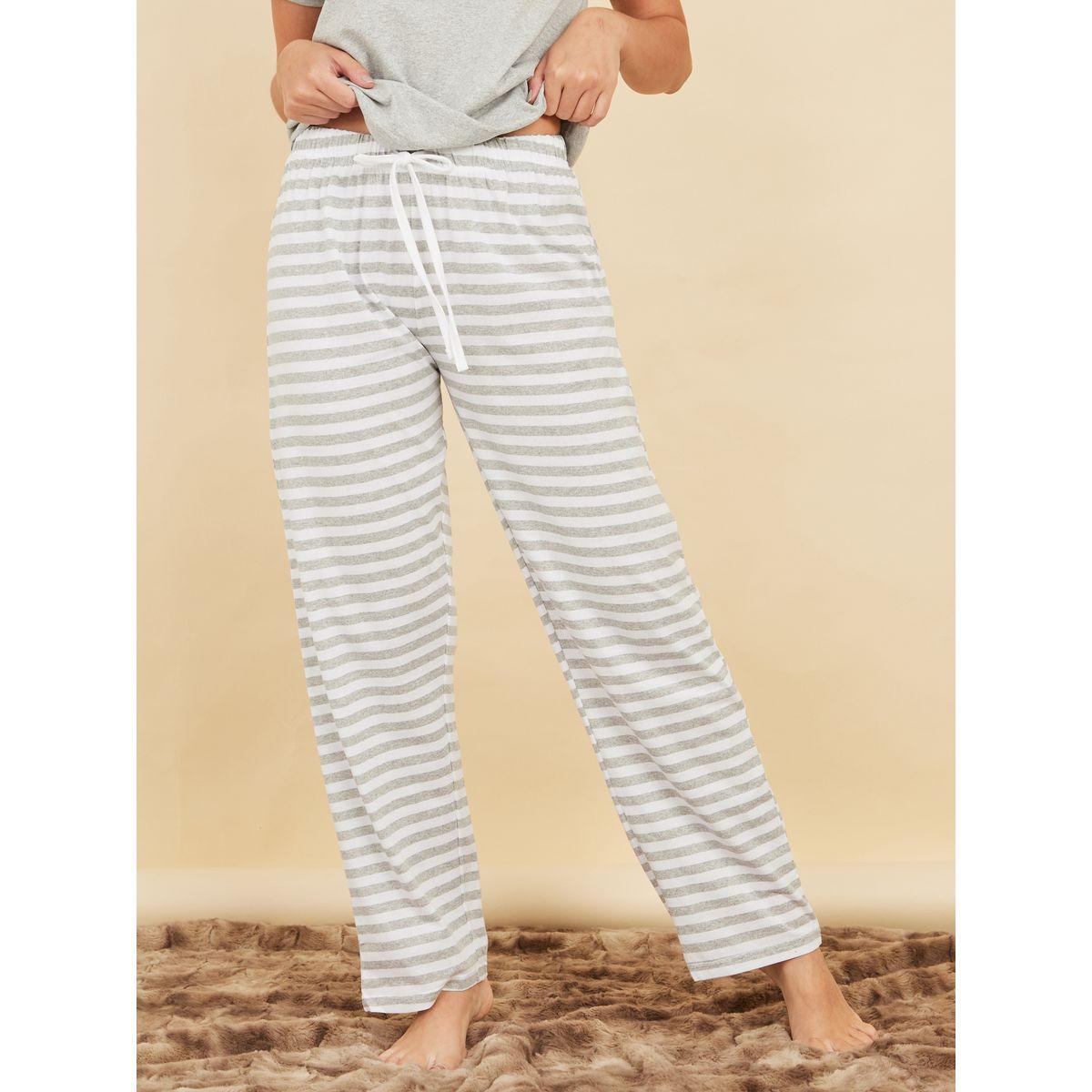 Styli Unwind Striped Pocket T-Shirt & Pyjama Set-women-clothing-nightwear-pyjamas-longsets-image-5