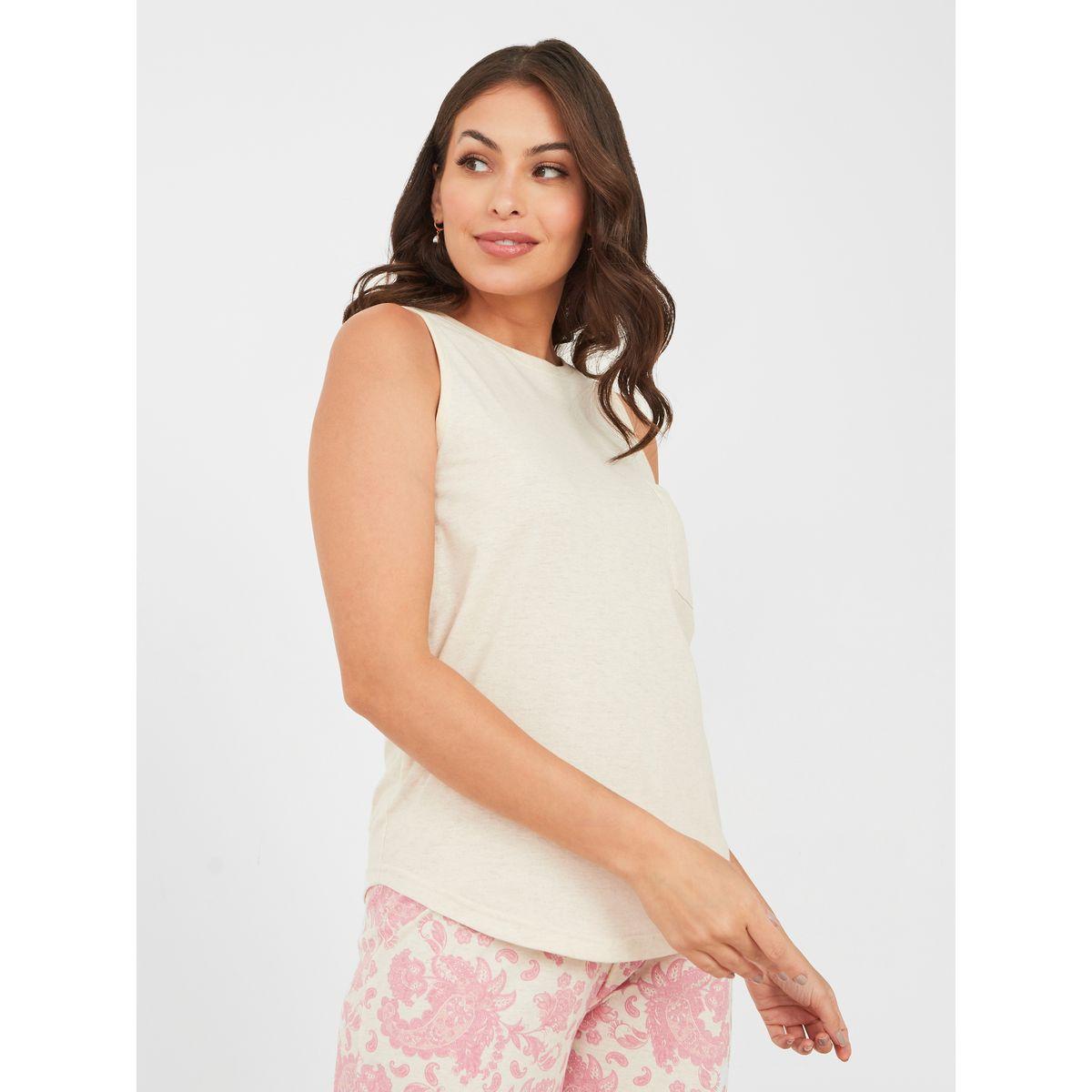 Styli Unwind Cotton Blend Pocket Vest & Paisley Print Pyjama Set-women-clothing-nightwear-pyjamas-longsets-image-3