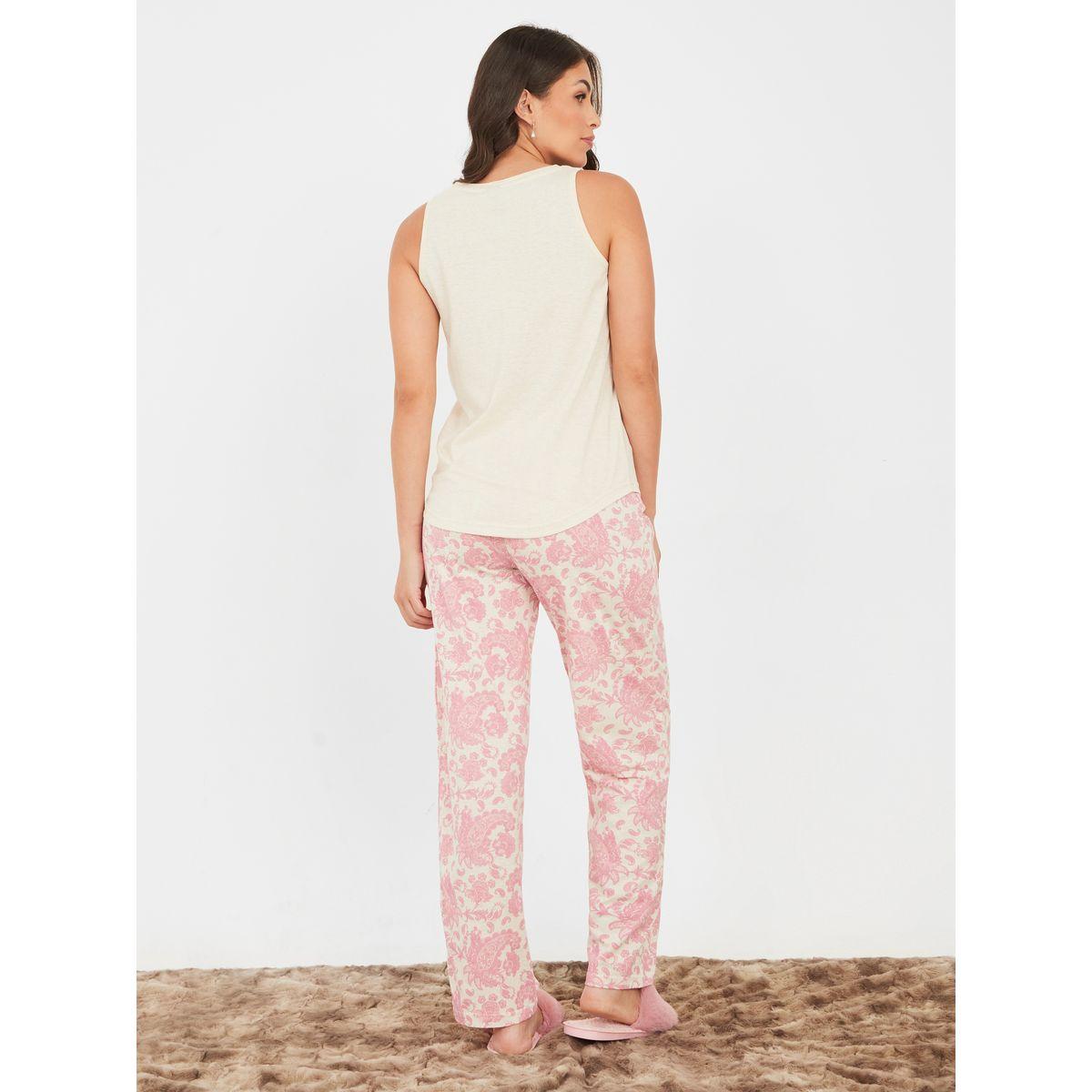 Styli Unwind Cotton Blend Pocket Vest & Paisley Print Pyjama Set-women-clothing-nightwear-pyjamas-longsets-image-6