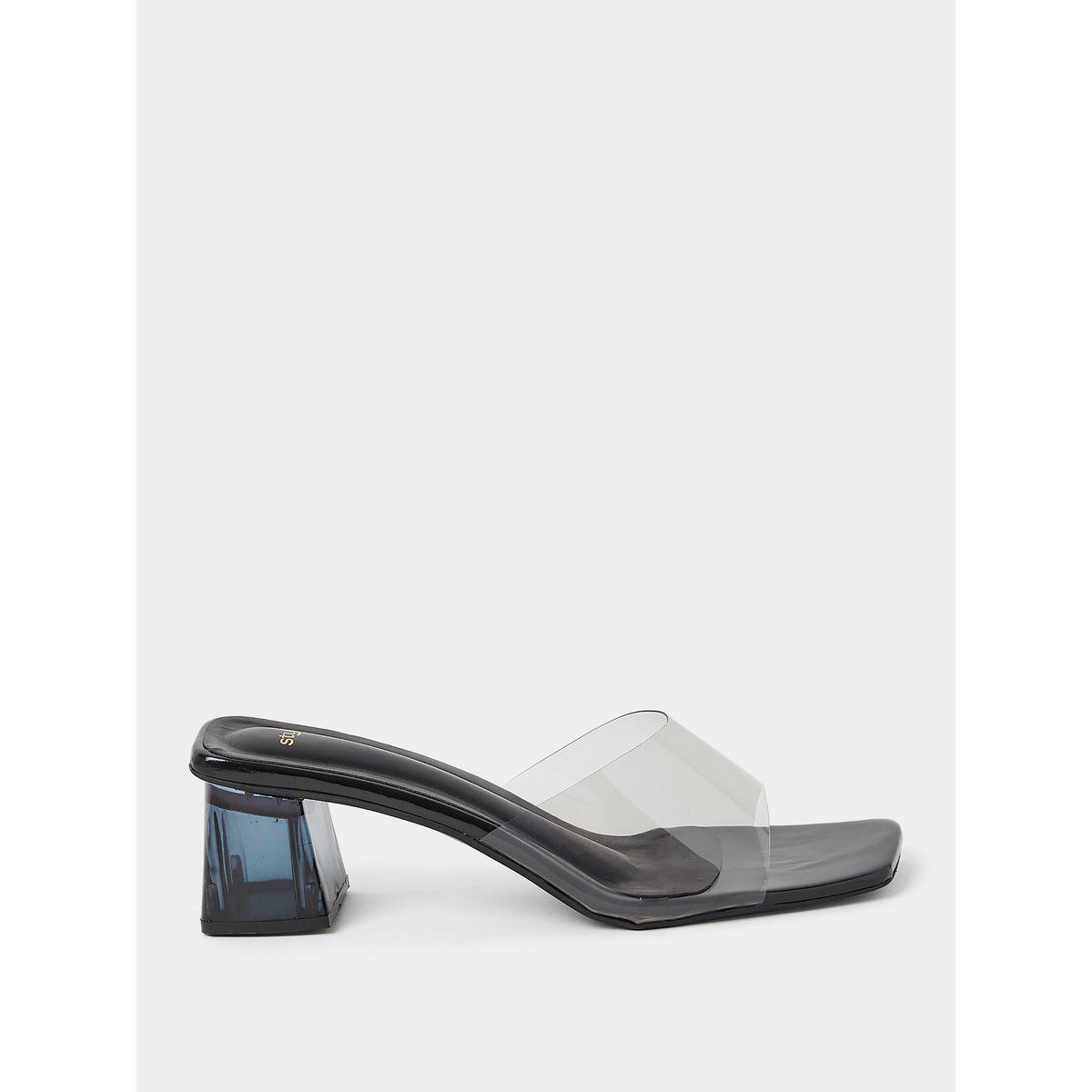 Acrylic store heel sandals