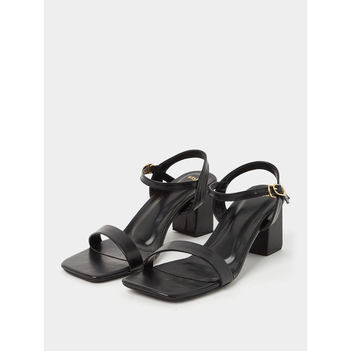 Styli Single Band Low Block Heel Sandals-women-shoes-heels-image-3