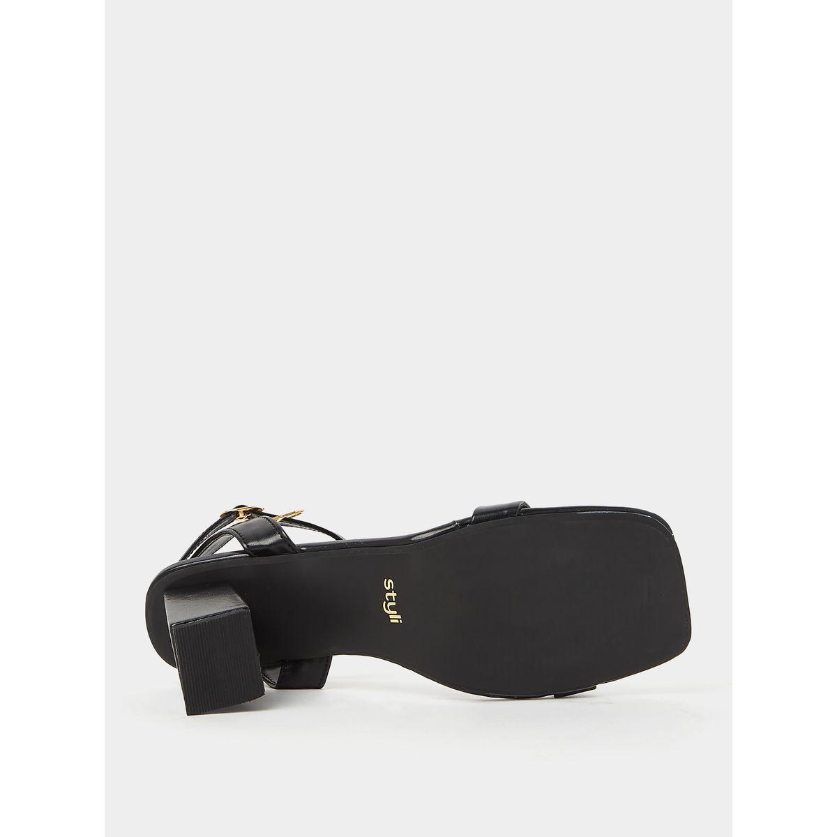 Styli Single Band Low Block Heel Sandals-women-shoes-heels-image-7