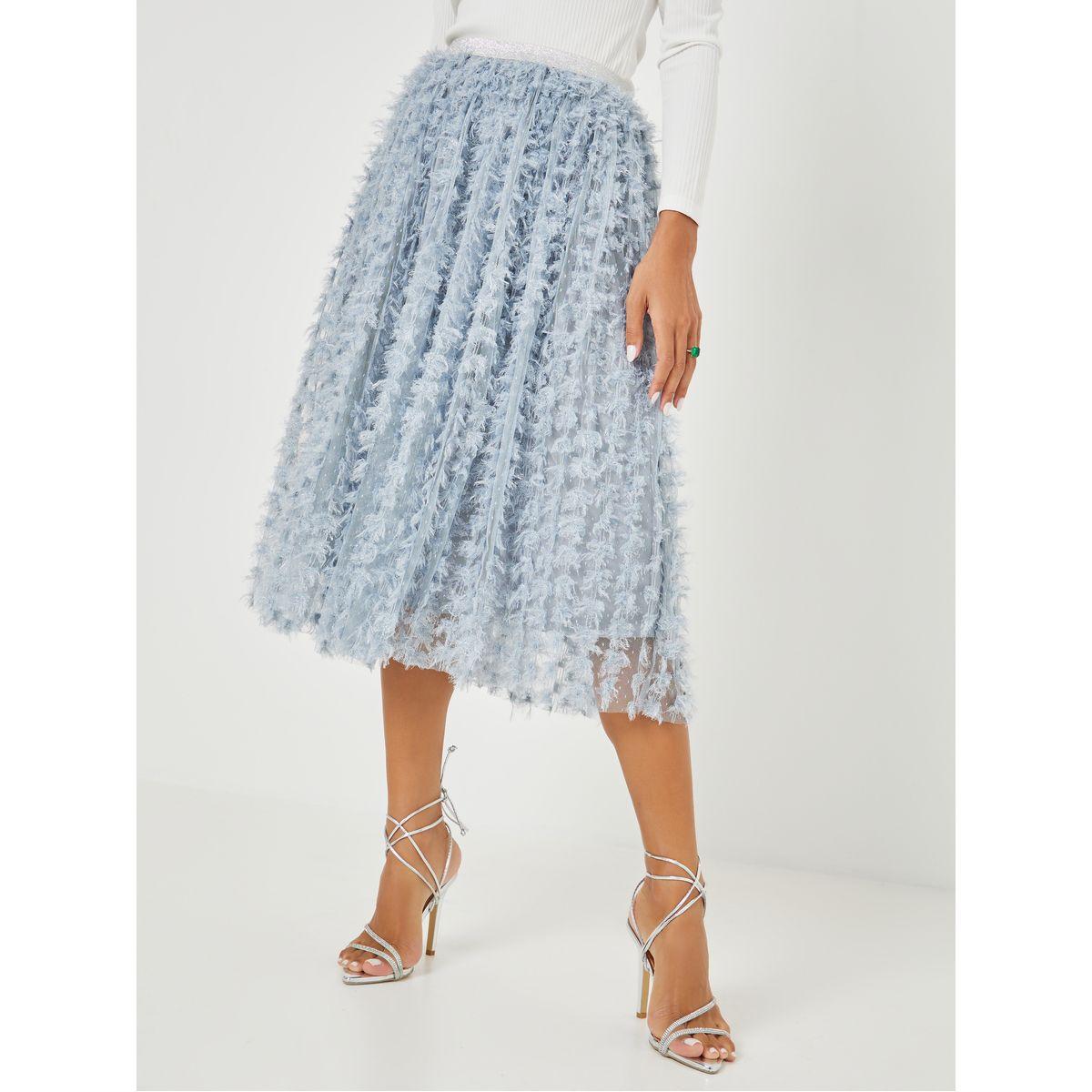 Styli Textured Mesh Midi Skirt-women-clothing-bottoms-skirts-image-2