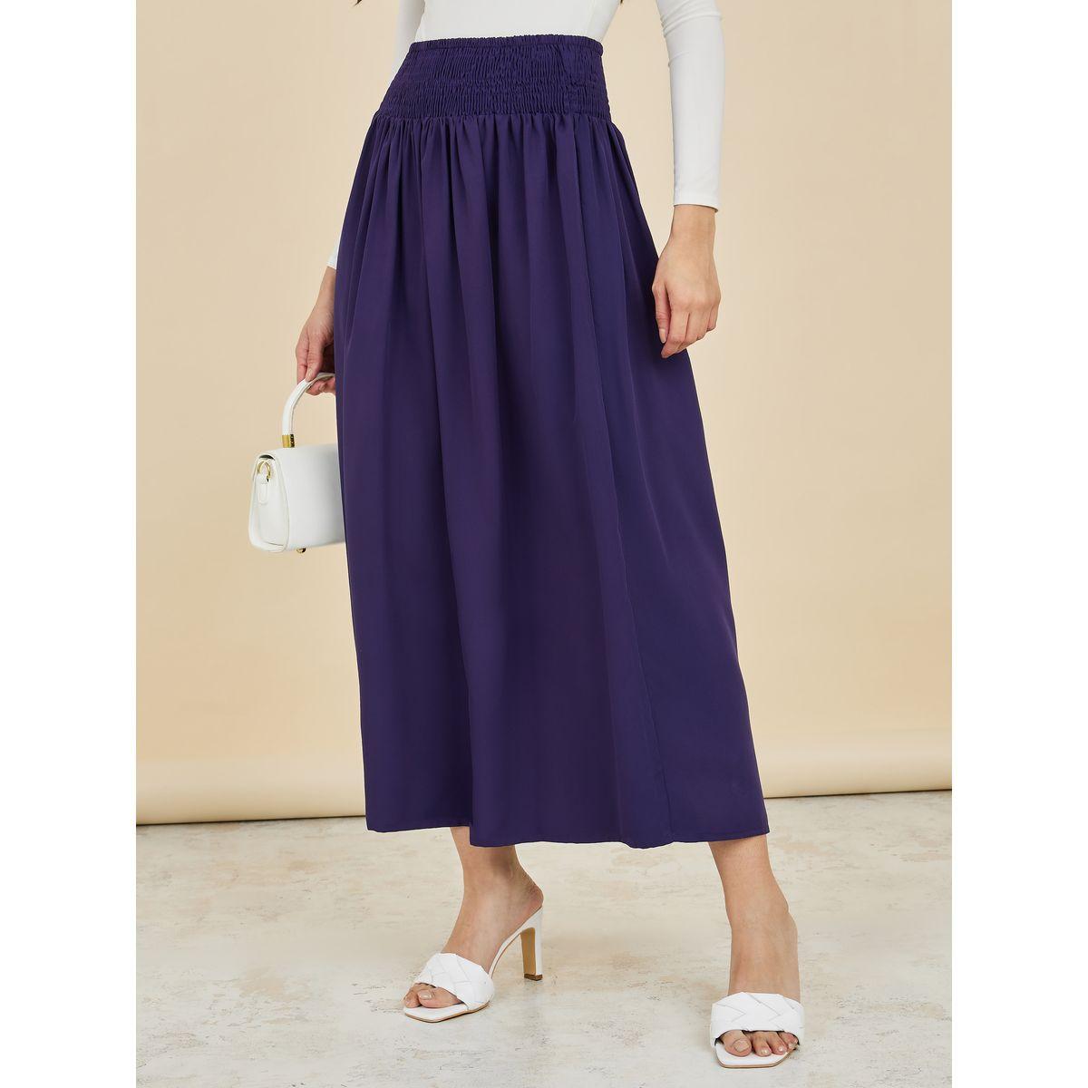 Styli Gathered Waist A-Line Maxi Skirt-women-clothing-bottoms-skirts-image-1