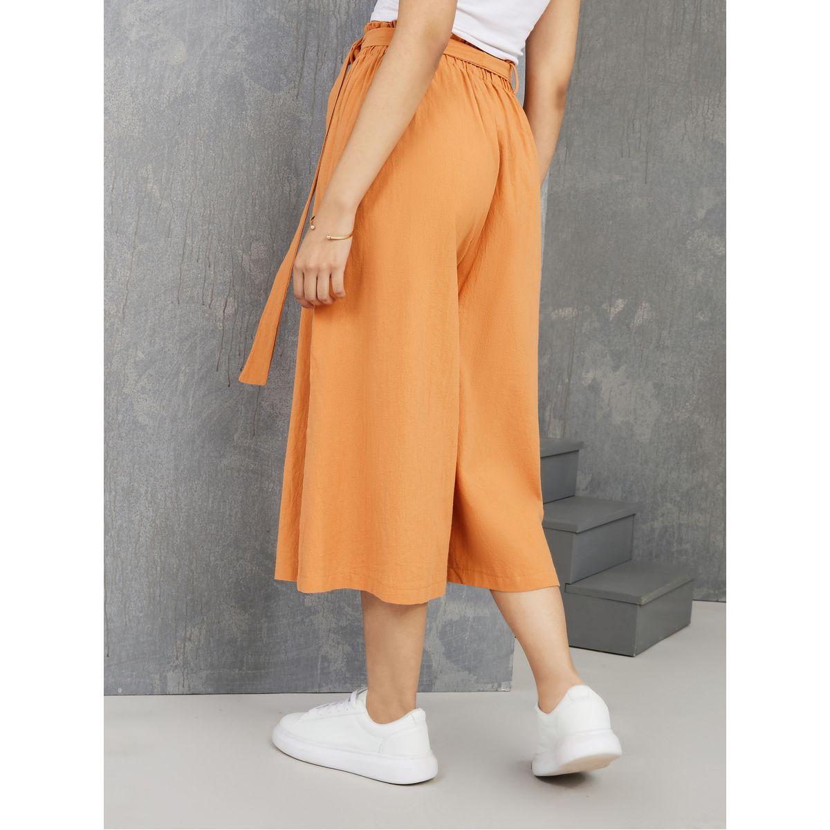 Styli Tie Waist Detail Wide Leg Culotte Pants-women-clothing-bottoms-trousers-image-4