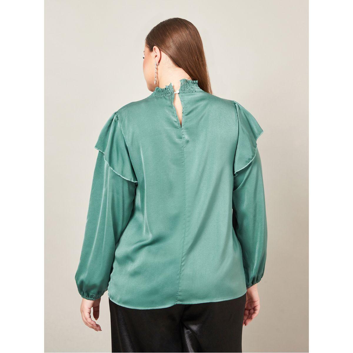 بلوزة ساتان بياقة مزينة بشق-women-clothing-shirtsandblouses-blouses-image-5