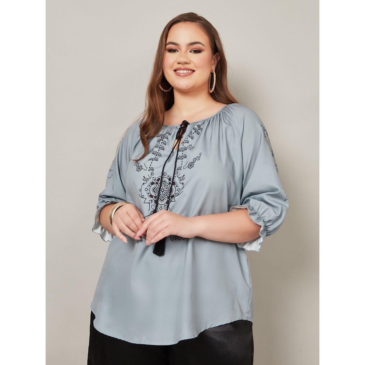 بلوزة مطبعة بزهور مع أربطة-women-clothing-shirtsandblouses-blouses-image-1