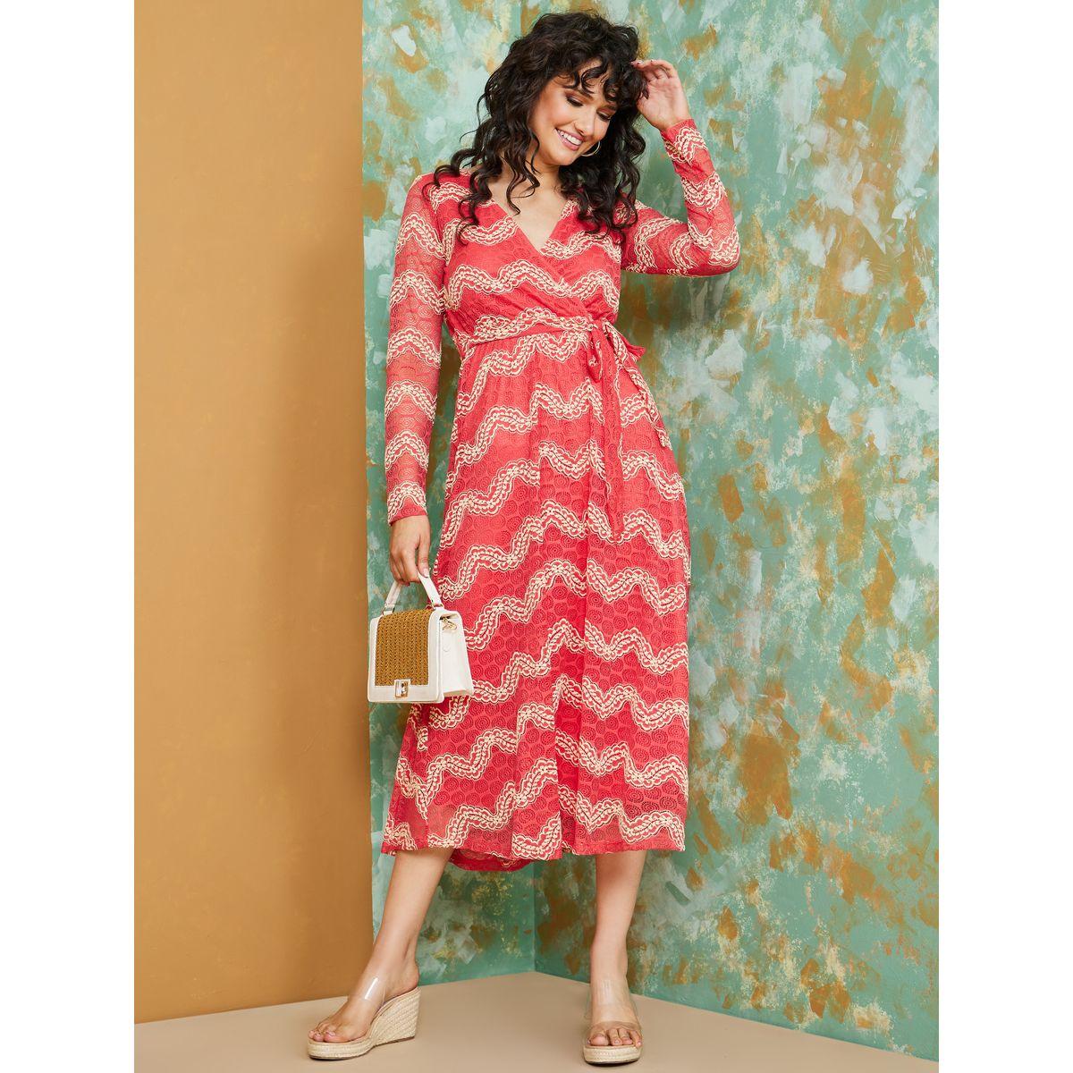 Styli Lace Insert Wrap Midi Dress-women-clothing-dresses-image-1
