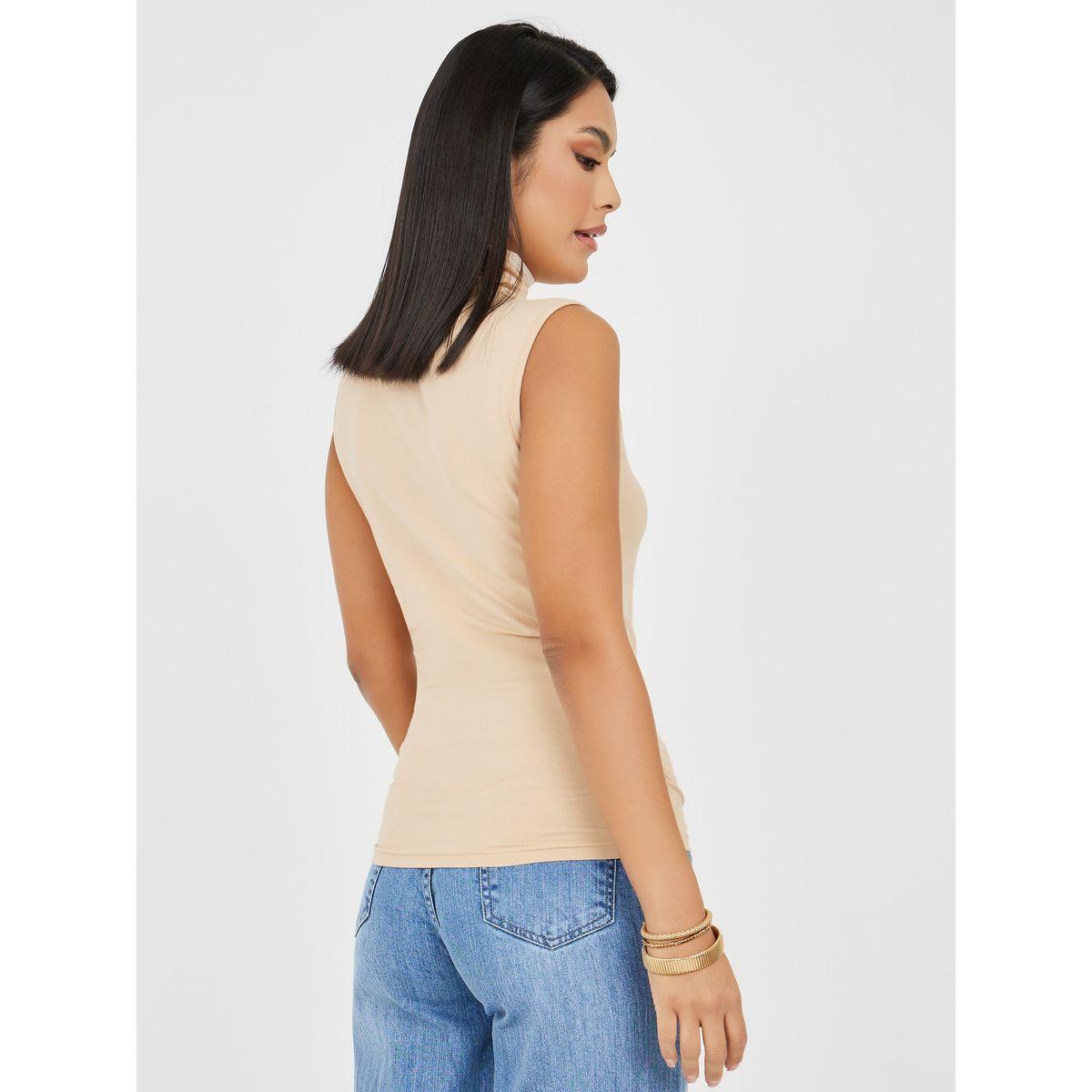 Styli Fitted Knit Turtle Neck Sleeveless T-Shirt-women-clothing-tshirts-image-5