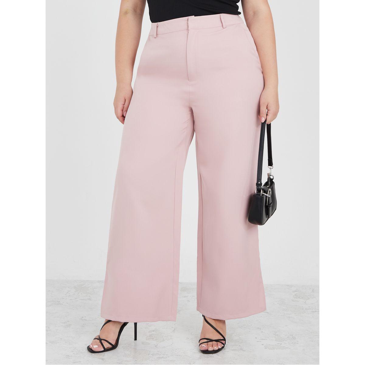 بنطال بقصة أرجل واسعة وشق جانبي-women-clothing-bottoms-trousers-image-1