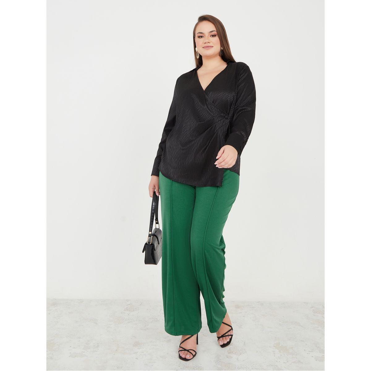 Styli Plus Pintuck Detail Wide Leg Trousers-women-clothing-bottoms-trousers-image-2