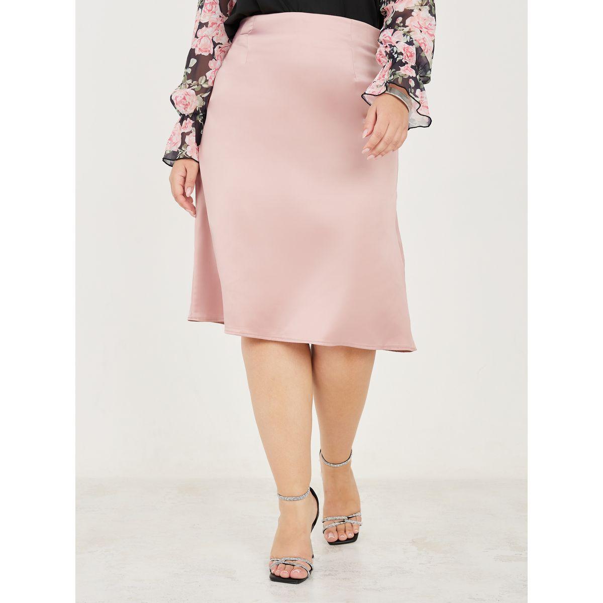 Pink midi skirt clearance 00