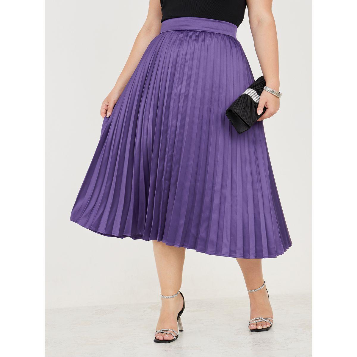 تنورة ميدي ساتان بكسرات-women-clothing-bottoms-skirts-image-1