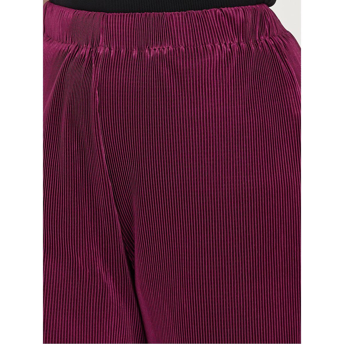 Styli Plus High Waist Plisse Wide Leg Trouser-women-clothing-bottoms-trousers-image-3
