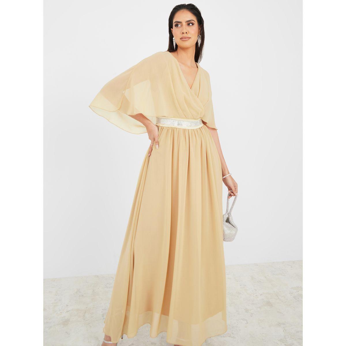 فستان طويل بأكمام كيب-women-clothing-dresses-image-2
