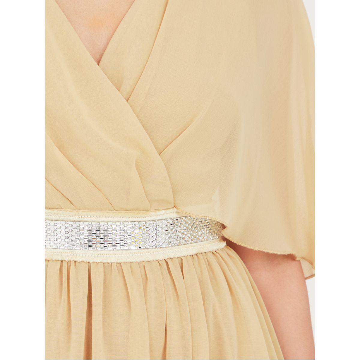 Styli Embellished Waist Cape Sleeves A-Line Maxi Dress-women-clothing-dresses-image-3