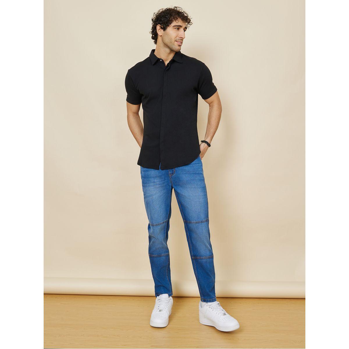 Styli Cotton Knitted Concealed Placket Shirt-men-clothing-shirts-image-2