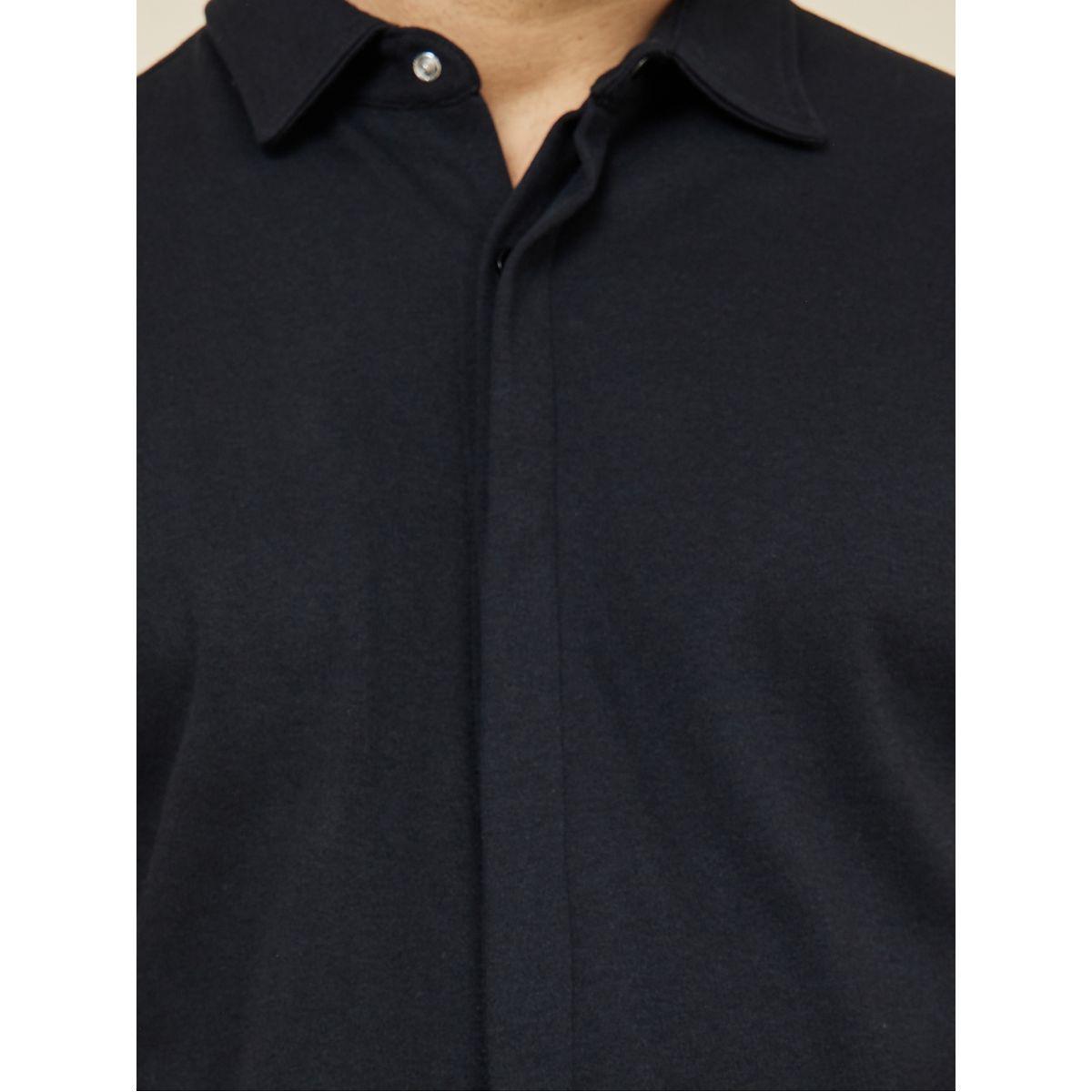 Styli Cotton Knitted Concealed Placket Shirt-men-clothing-shirts-image-3