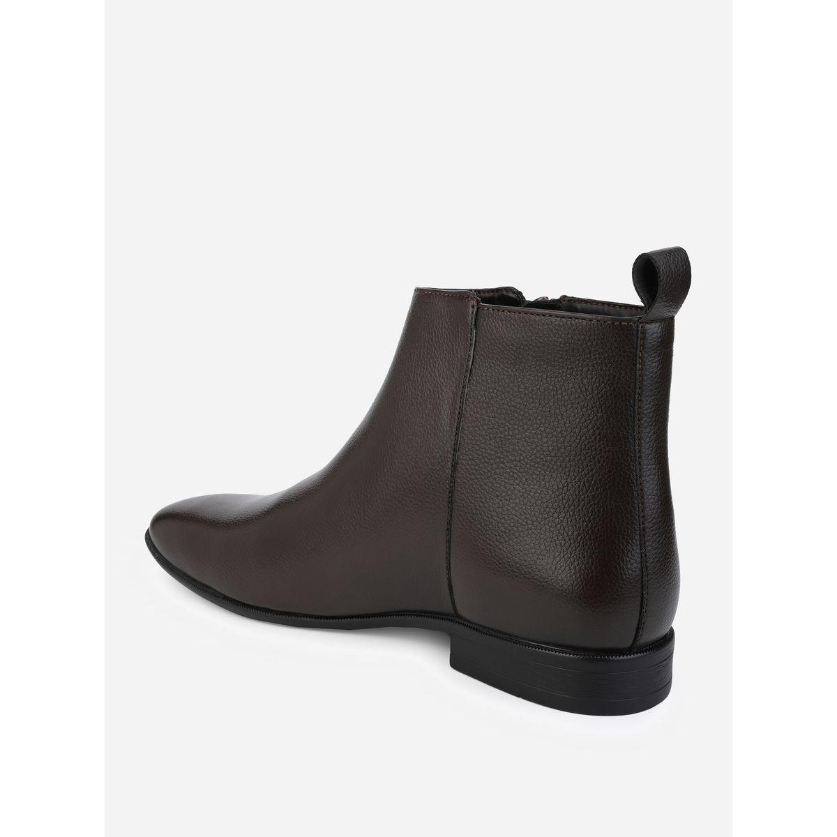 Styli Solid Low Heels Boots with Zipper Closure-men-shoes-boots-image-5