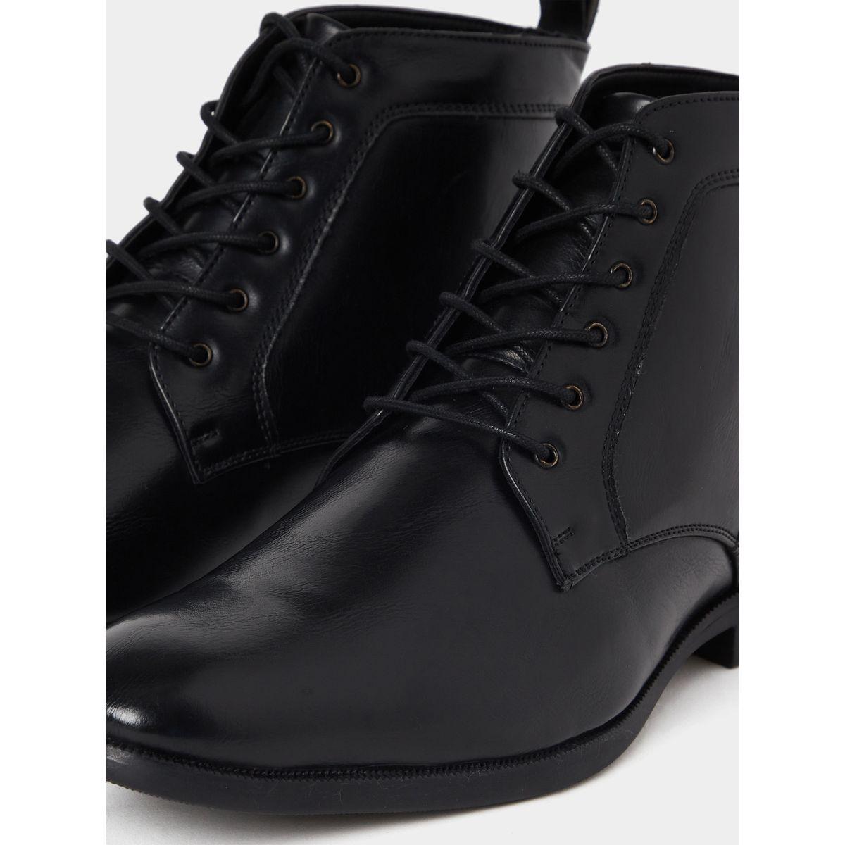 Styli High Ankle Faux Leather Boots-men-shoes-boots-image-4