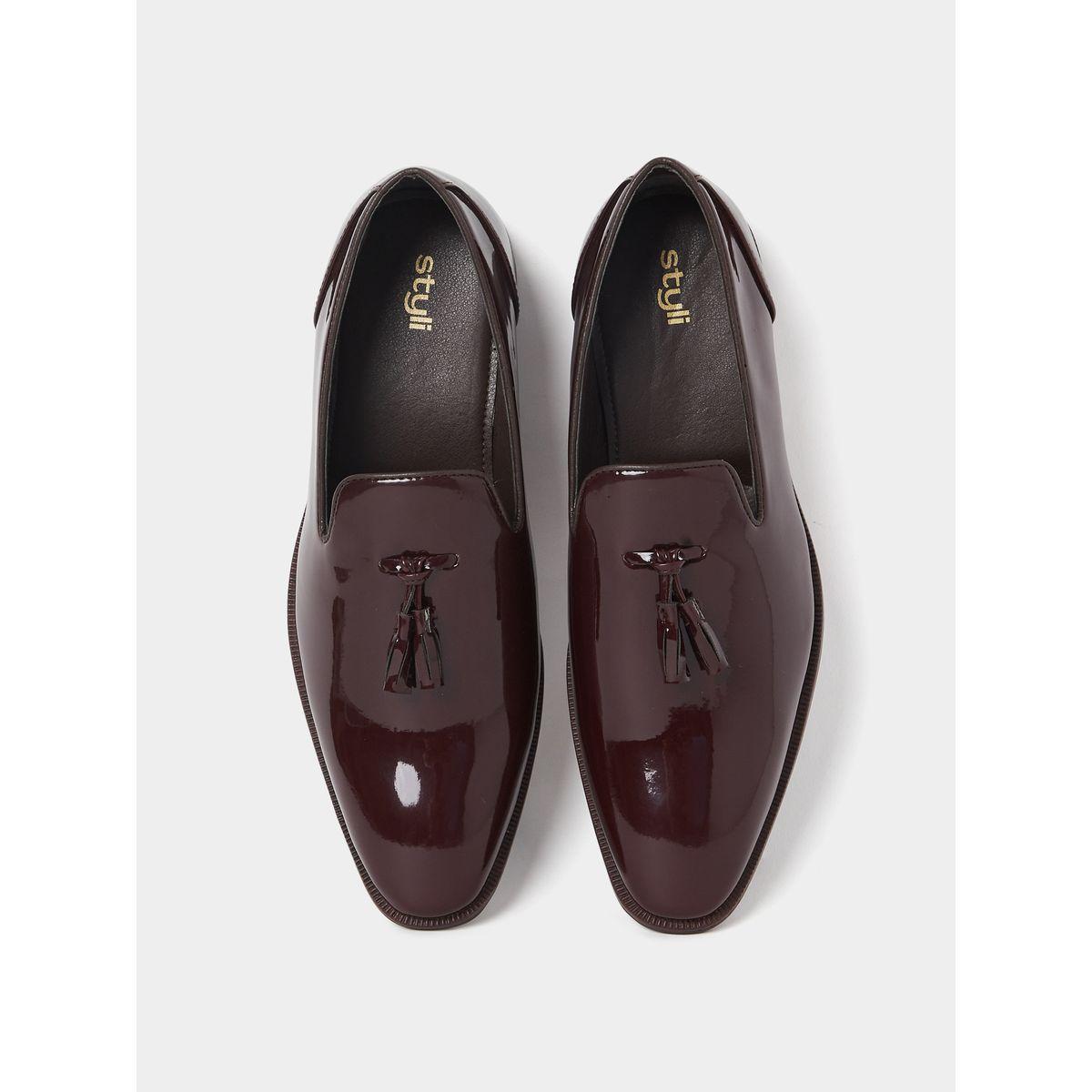 Styli Faux Leather Tassel Detail Patent Shoes-men-shoes-formalshoes-image-5