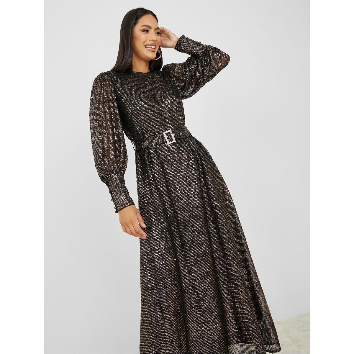 فستان طويل مزين بالترتر-women-clothing-dresses-image-2