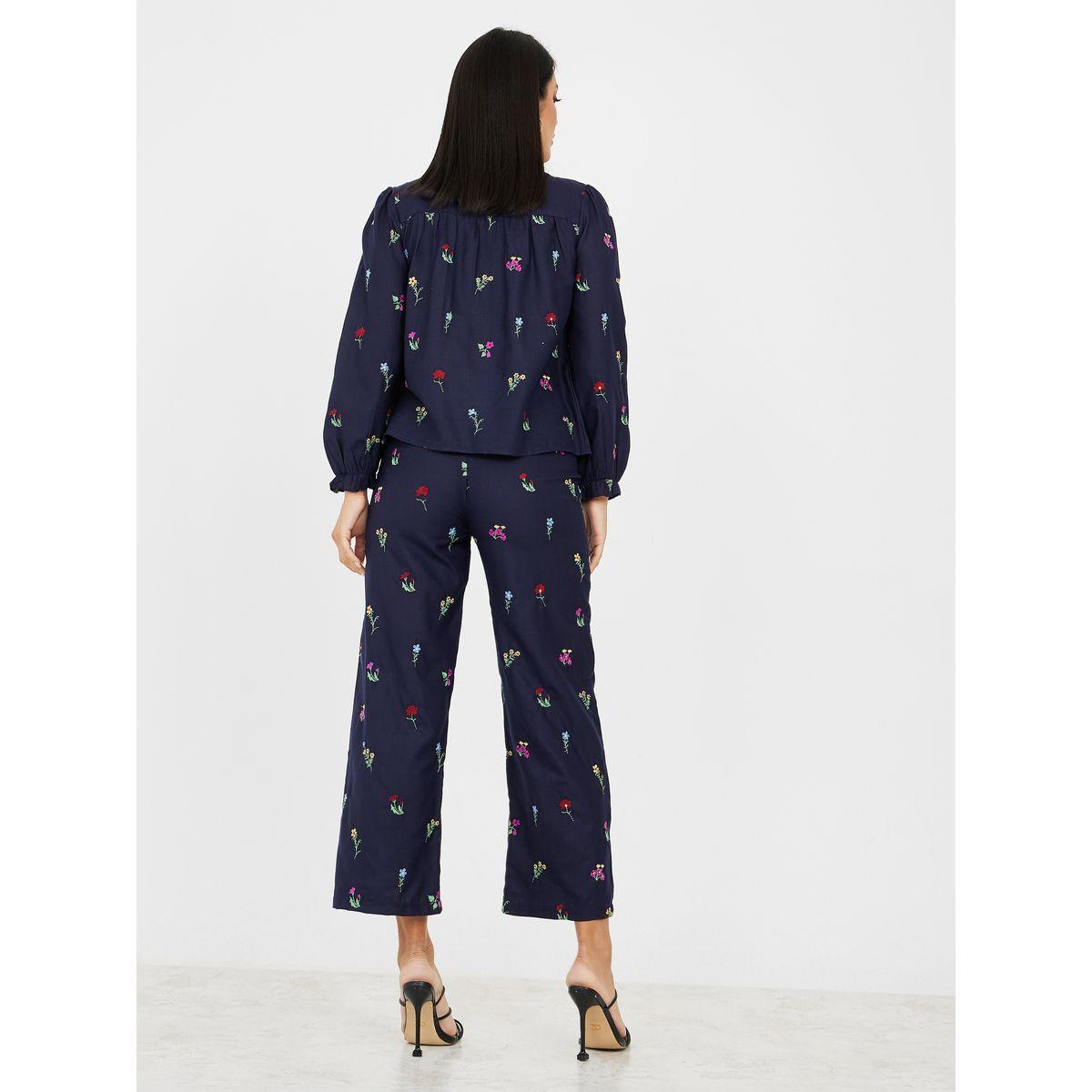 Styli Embroidered Shirt & Straight Leg Trouser Co-Ord Set-women-clothing-coordsets-image-5