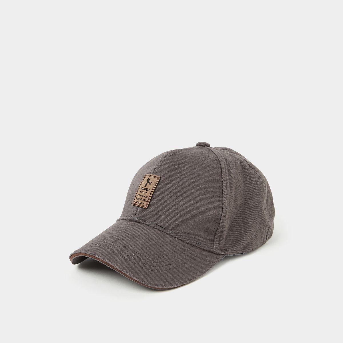 Styli Faux Leather Patch Baseball Cap-men-caps-image-1