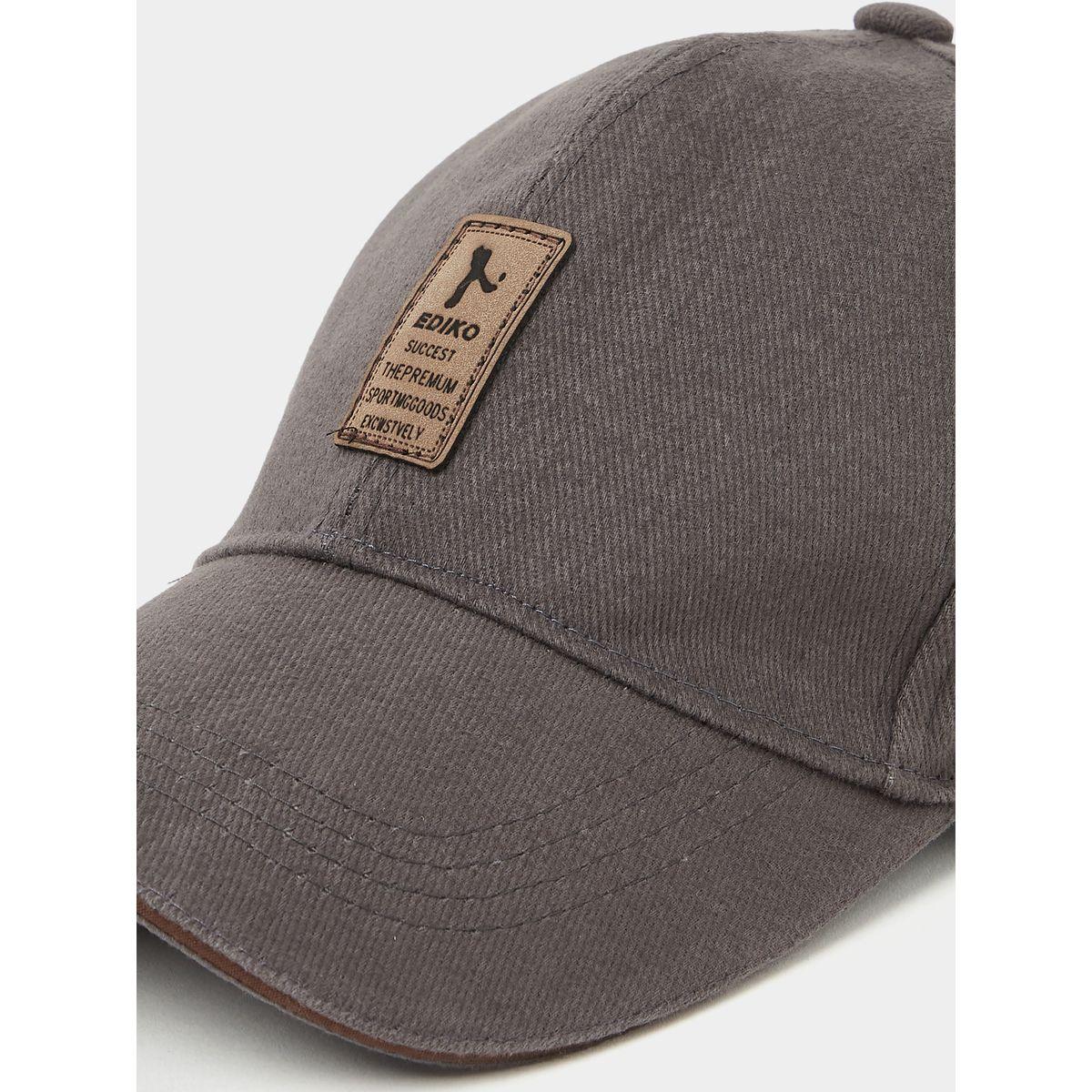 Styli Faux Leather Patch Baseball Cap-men-caps-image-3