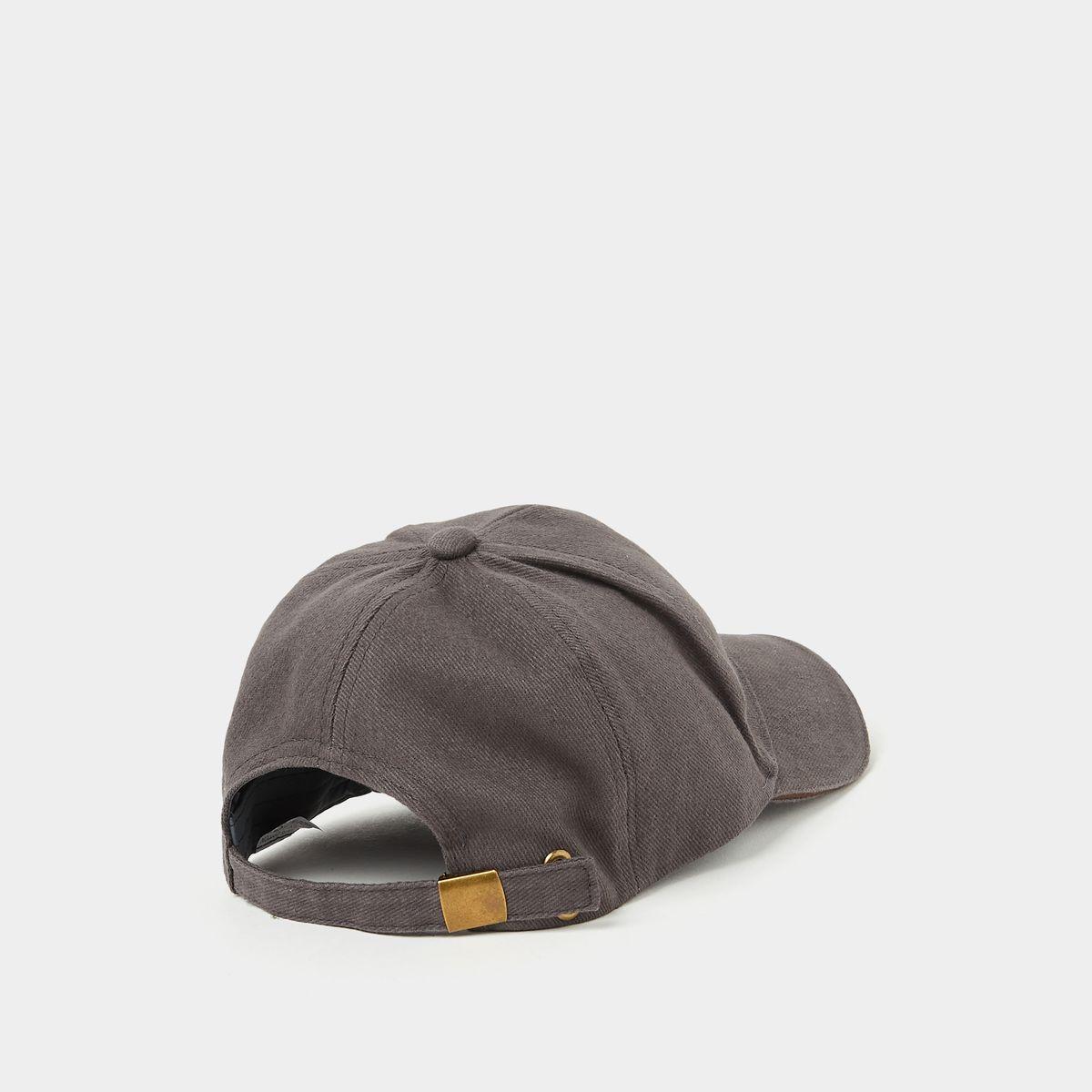 Styli Faux Leather Patch Baseball Cap-men-caps-image-4
