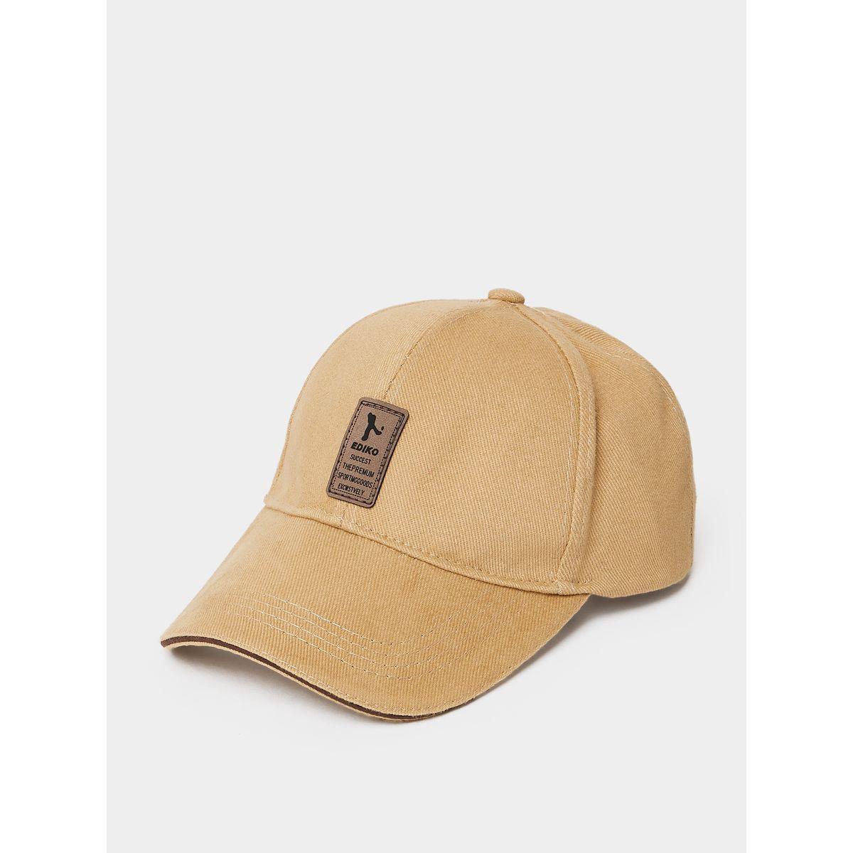 Styli Leather Look Patch Detail Cap-men-caps-image-1
