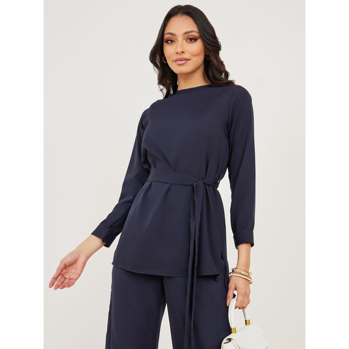 طقم من ( بنطال + بلوزة طويلة )-women-clothing-coordsets-image-2