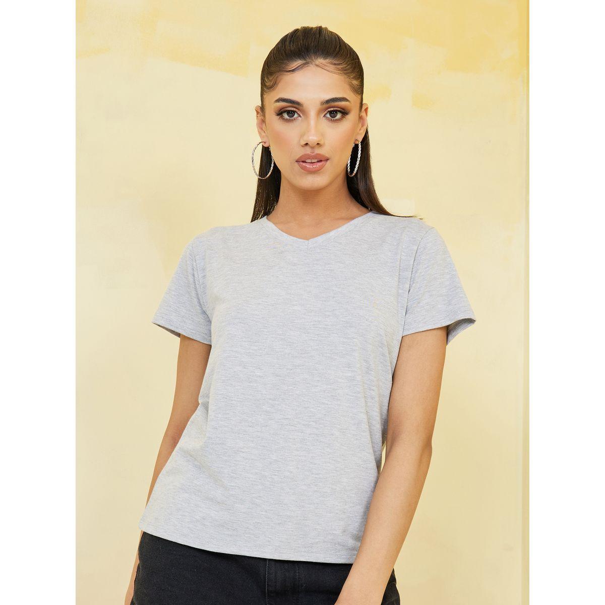 Styli Regular Fit Viscose Lycra V Neck T-Shirt-women-clothing-tshirts-image-3