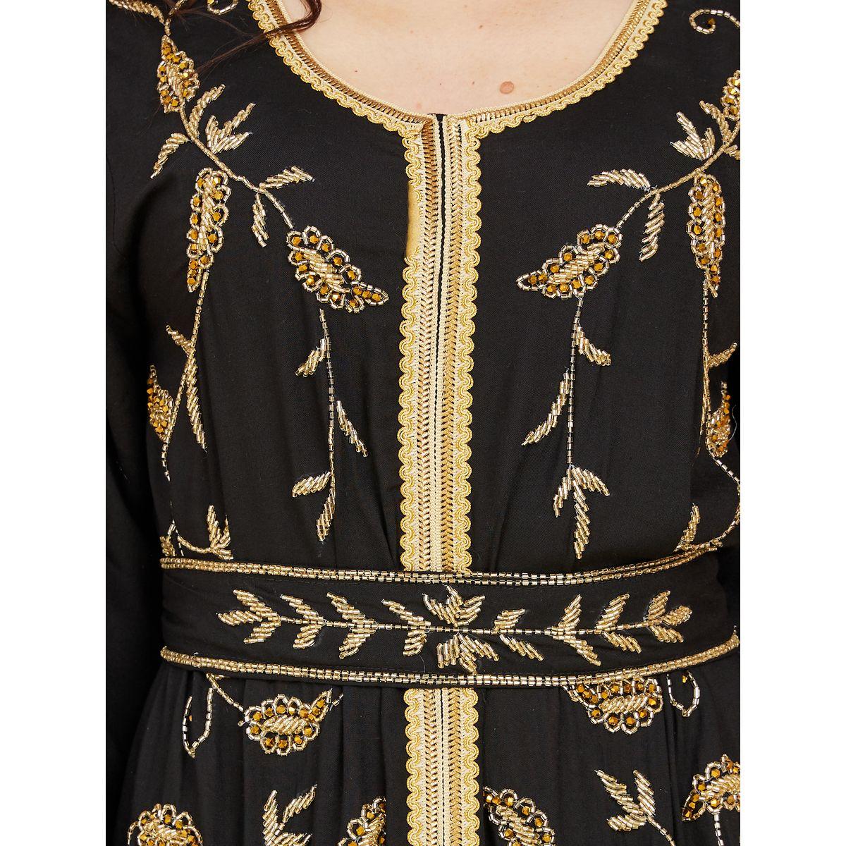 Styli Beaded Handwork Tiered Kaftan-women-arabicclothing-kaftan-image-3