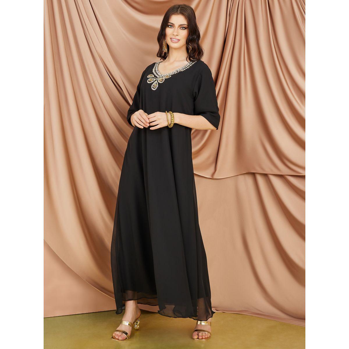 Styli Bell Sleeve Embroidered Kaftan-women-arabicclothing-kaftan-image-4
