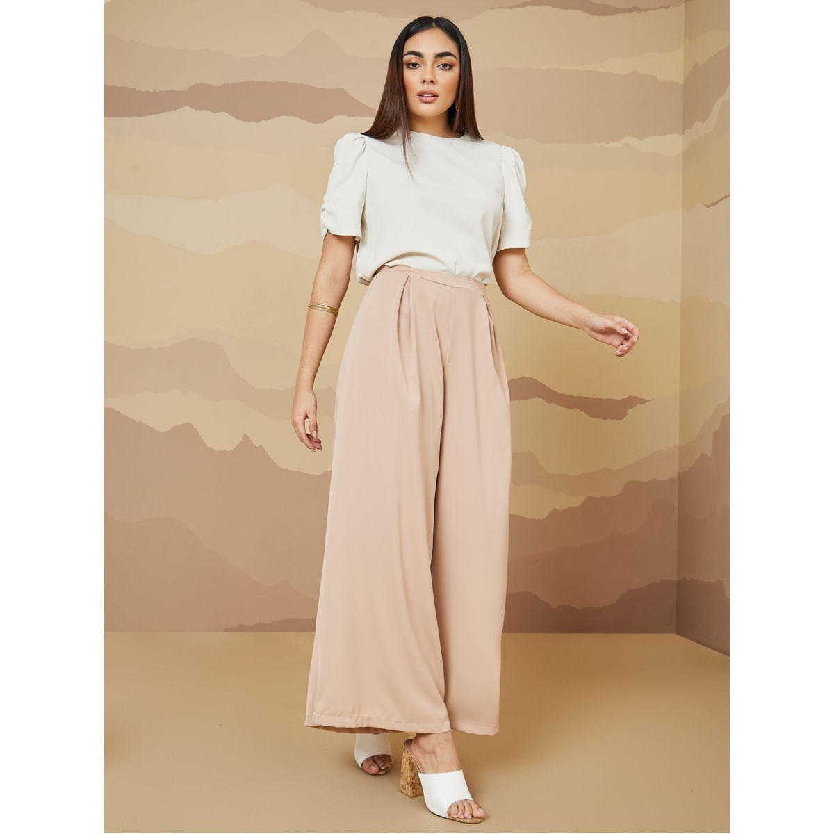 Styli Wide Leg Trouser with Pleat Detail-women-clothing-bottoms-trousers-image-2