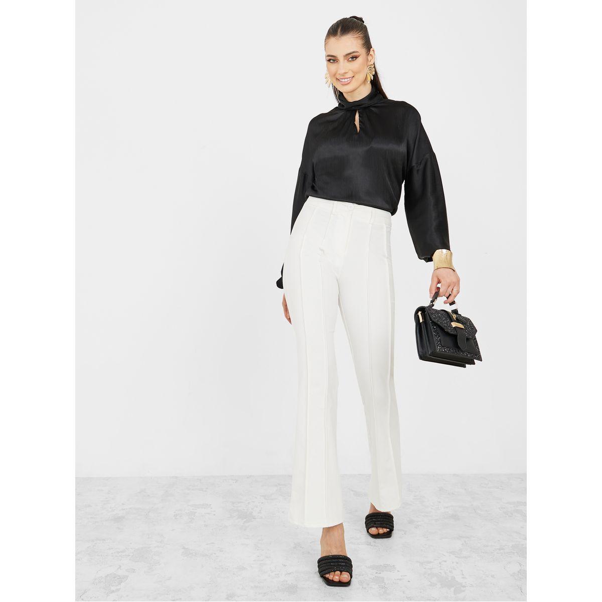 Styli Keyhole Detail High Neck Long Sleeve Blouse-women-clothing-shirtsandblouses-blouses-image-2